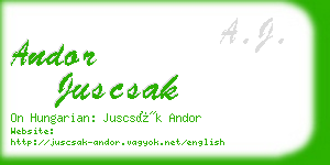 andor juscsak business card